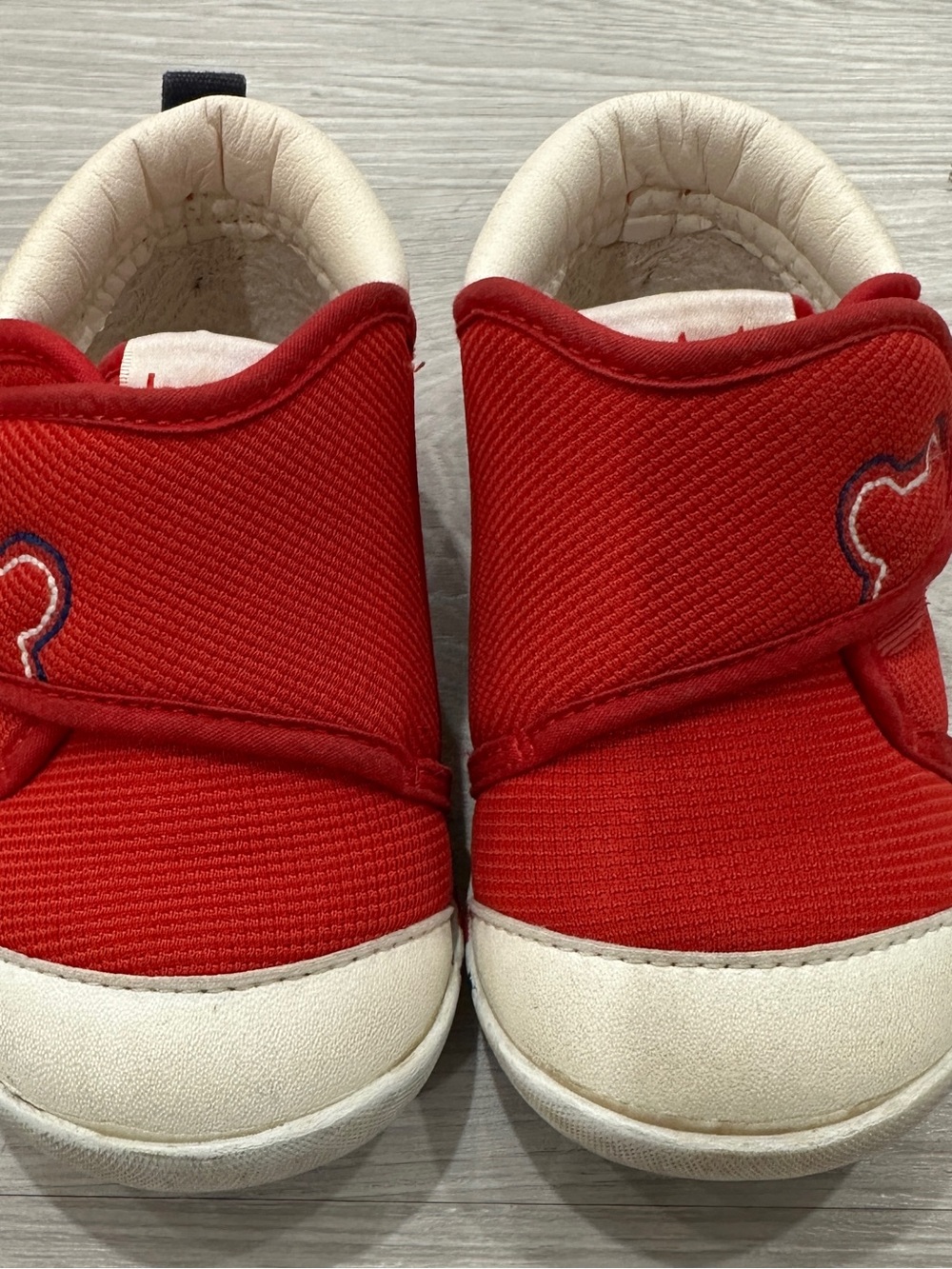 Toddler Red Slip-On Walker Shoes with Heart Accent size 6